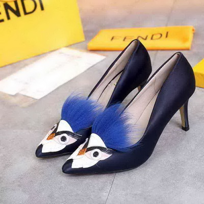Fendi Shallow mouth kitten heel Shoes Women--004